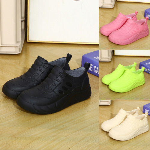 日系時尚水鞋女款防水防滑軟底雨鞋成人廚房工作低幫耐磨雨靴膠鞋