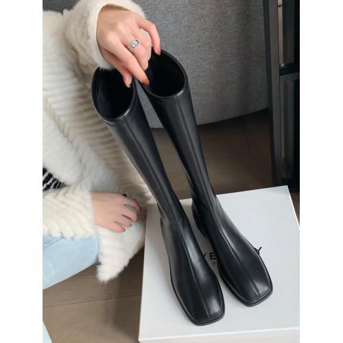 方頭高筒靴女秋冬網紅不過膝長筒靴瘦瘦靴白色騎士靴平底彈力長靴 方頭高筒靴女秋冬網紅不過膝長筒靴瘦瘦靴白色騎士靴平底彈力長靴