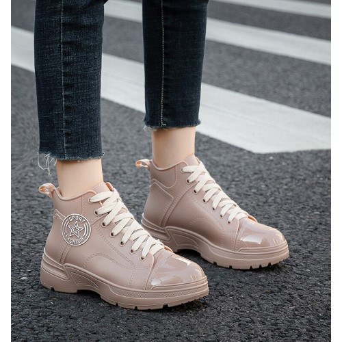 防滑水鞋女士時尚中筒雨靴加絨保暖工作鞋膠鞋女韓版雨鞋女款外穿