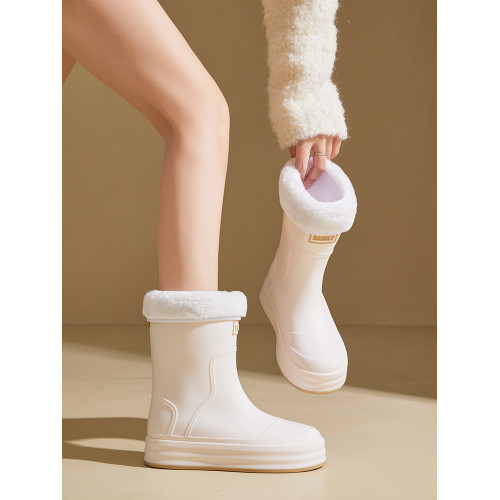 時尚雨靴女款新款中筒外穿成人束口保暖耐磨膠鞋水鞋防水防滑雨鞋