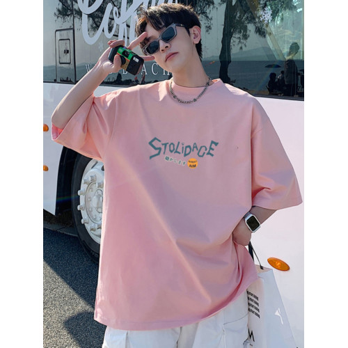 100%純棉重磅美式趣味高街男女潮牌t恤短袖潮流夏季寬鬆oversize