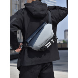 潮牌男士戶外運動胸前包斜後後背包男單肩包斜肩包機車包騎行包斜後後背包