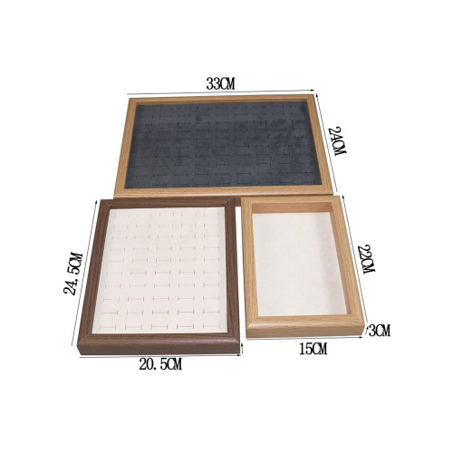 深胡桃色看貨盤戒指托盤復古耳釘耳環收納盒男女指環盒擺攤展示架 深胡桃色看貨盤戒指托盤復古耳釘耳環收納盒男女指環盒擺攤展示架