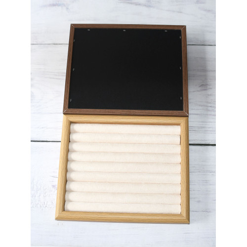 深胡桃色看貨盤戒指托盤復古耳釘耳環收納盒男女指環盒擺攤展示架 深胡桃色看貨盤戒指托盤復古耳釘耳環收納盒男女指環盒擺攤展示架