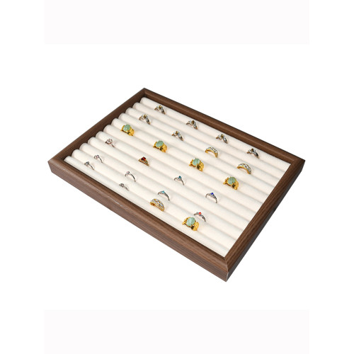 深胡桃色看貨盤戒指托盤復古耳釘耳環收納盒男女指環盒擺攤展示架 深胡桃色看貨盤戒指托盤復古耳釘耳環收納盒男女指環盒擺攤展示架