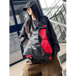 輕便騎行男女潮酷胸包重工弓箭包單肩斜後後背包戰術風後後背包情侶大包包