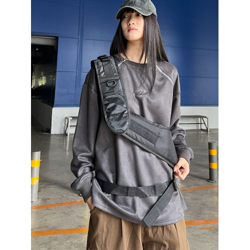 輕便騎行男女潮酷胸包重工弓箭包單肩斜後後背包戰術風後後背包情侶大包包