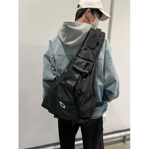 輕便騎行男女潮酷胸包重工弓箭包單肩斜後後背包戰術風後後背包情侶大包包