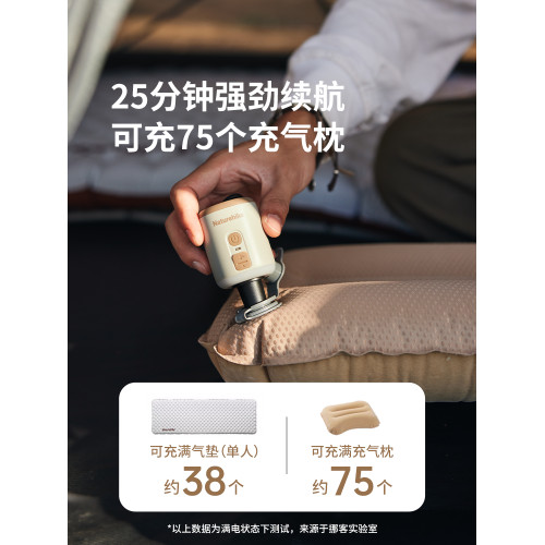 挪客迷你可攜式多功能電動充氣泵戶外露營氣墊床充氣充抽照明三合一