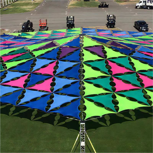 戶外藝術三角天幕遮陽布露營天幕防雨防曬遮陽幕布景區公園遮陽帆