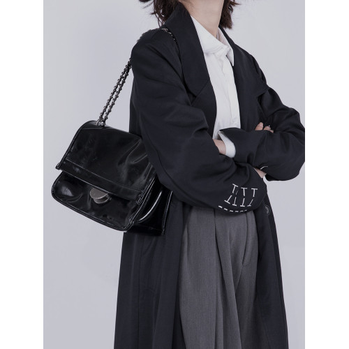 木川卡 時尚斜後後背包軟皮復古通勤托特包機車感鏈條腋下包手提包包 木川卡 時尚斜後後背包軟皮復古通勤托特包機車感鏈條腋下包手提包包