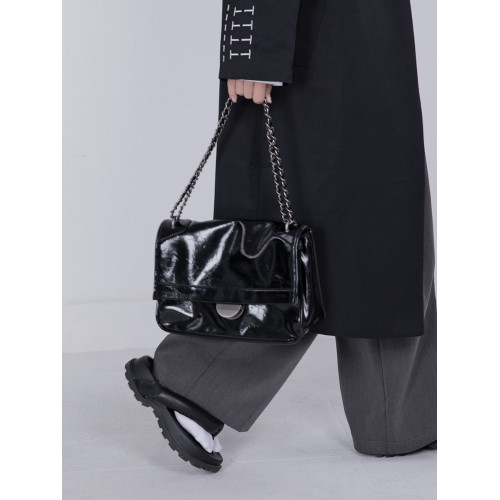 木川卡 時尚斜後後背包軟皮復古通勤托特包機車感鏈條腋下包手提包包 木川卡 時尚斜後後背包軟皮復古通勤托特包機車感鏈條腋下包手提包包