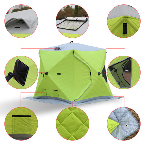冬季冰釣保暖帳篷全套戶外冬釣三角帳篷地墊冰釣屋露營沙灘庇護所