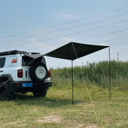 簡森戶外可攜式通用車尾帳車邊天幕全黑膠簡易帳篷吸盤遮陽SUV轎車