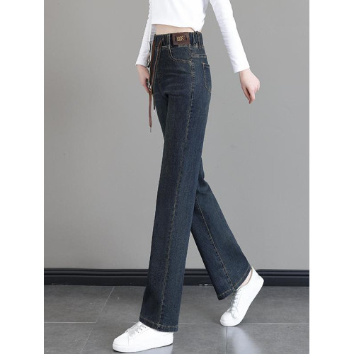 女士牛仔褲女2026新款春秋冬季女款大碼加絨加厚直筒褲窄版濶腿褲