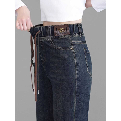 女士牛仔褲女2026新款春秋冬季女款大碼加絨加厚直筒褲窄版濶腿褲