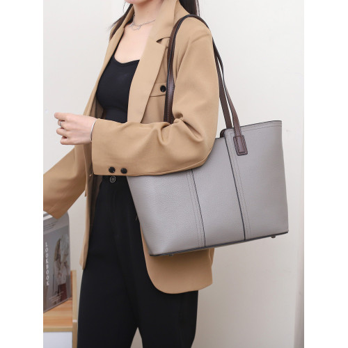 時尚簡約大容量真皮托特包女高級感軟牛皮商務休閒單肩包放A4文件