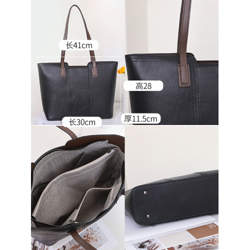 時尚簡約大容量真皮托特包女高級感軟牛皮商務休閒單肩包放A4文件