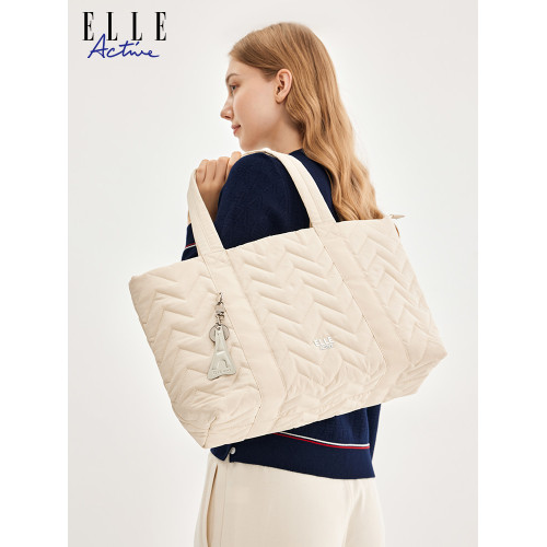 ELLE Active時尚休閒大容量托特包高級感單肩包手拎包包女