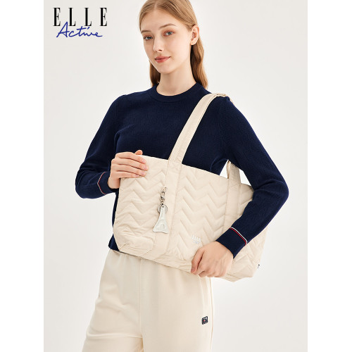 ELLE Active時尚休閒大容量托特包高級感單肩包手拎包包女