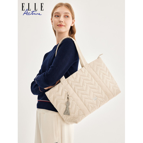 ELLE Active時尚休閒大容量托特包高級感單肩包手拎包包女