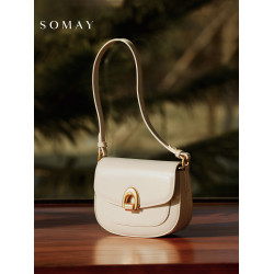 馬鞍包包女士2026新款春夏百搭單肩斜後後背包女款小衆白色腋下女包小