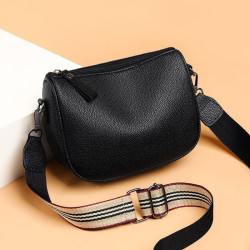 包包女2025新款潮寬帶手機腰包ins真皮女包單肩斜背馬鞍包