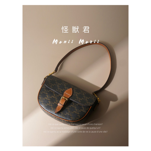 怪獸君小衆時尚馬鞍包復古腋下包斜後後背包小包包女高級感2026新款潮