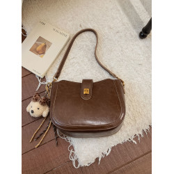 高級感蠟皮小包包女2026新款美拉德腋下馬鞍包春夏復古單肩斜後後背包