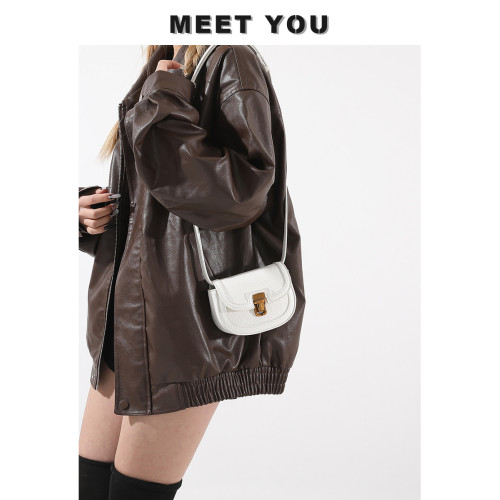 粉色超火精緻迷你馬鞍小包包女式2026新款高級感輕奢小衆斜背小包