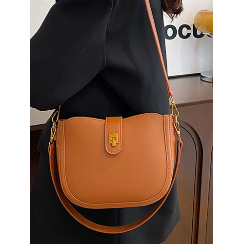 法國復古高級感馬鞍包女2025冬季新款時尚印花休閒單肩包潮流女包