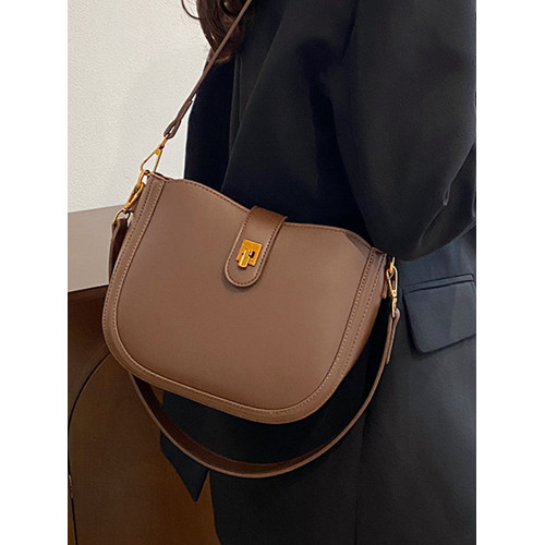 法國復古高級感馬鞍包女2025冬季新款時尚印花休閒單肩包潮流女包