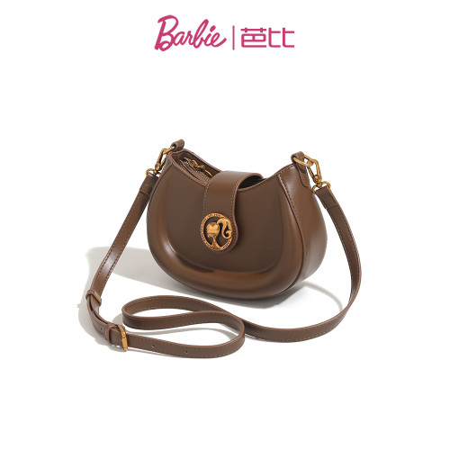 Barbie芭比復古高級質感馬鞍包女小衆單肩斜背腋下女包包2026新款