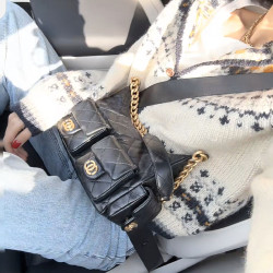 Jennie同款小香風25C嬉皮包hobo腋下包菱格鏈條流浪包單肩托特包