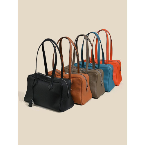 2024新款進口TC牛皮維多利亞Victoria大容量波士頓通勤手提單肩包