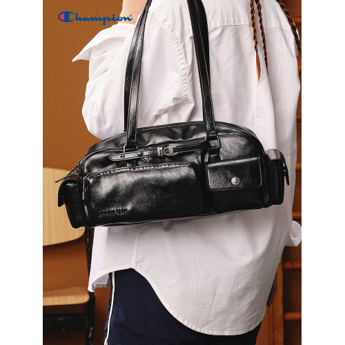 Champion冠軍單肩包女春季法棍包情侶休閒時尚通勤枕頭波士頓包