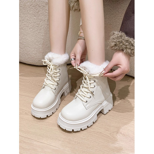 增高馬丁靴女款加絨靴子2026新款英倫風厚底短靴冬季防水雪地靴子