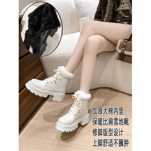 增高馬丁靴女款加絨靴子2026新款英倫風厚底短靴冬季防水雪地靴子