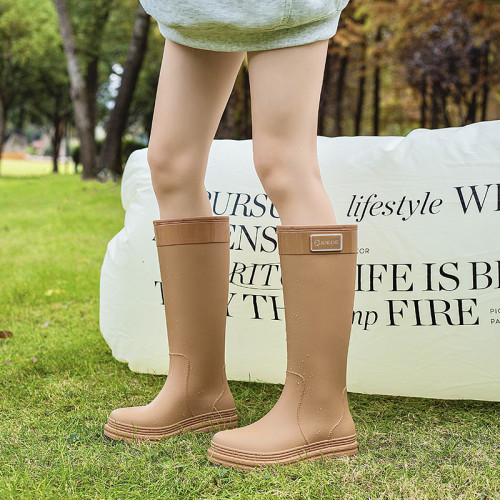 軍登高筒雨鞋女款2026新款成人雨靴防滑防水戶外趕海水鞋厚底膠鞋