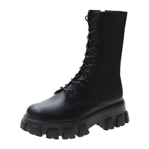 中筒大碼馬丁靴女cos增高鞋厚底龐克機車騎士靴子女2024新款