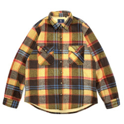 重磅磨毛加絨加厚格子襯衫男秋冬保暖工裝長袖寬鬆法蘭絨襯衣外套