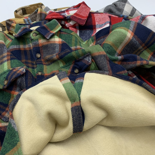 重磅磨毛加絨加厚格子襯衫男秋冬保暖工裝長袖寬鬆法蘭絨襯衣外套