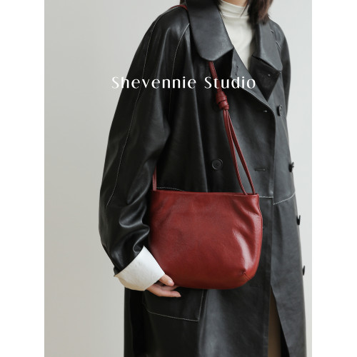 Shevennie馬鞍包手提包單肩斜後後背包墩墩包半圓包2025新款秋冬女包