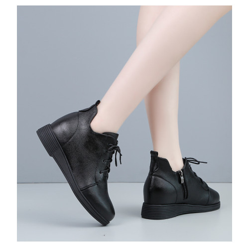 大碼41-43-45短靴女真皮2025年軟底平底中年媽媽鞋棉靴加絨馬丁靴 大碼41-43-45短靴女真皮2025年軟底平底中年媽媽鞋棉靴加絨馬丁靴