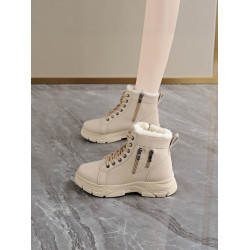 高幫運動鞋女2026新款秋冬季厚底加絨二棉鞋雪地靴保暖皮面馬丁靴