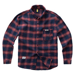 重磅美式復古磨毛格子襯衫男士阿美哢嘰寬鬆純棉工裝長袖襯衣男