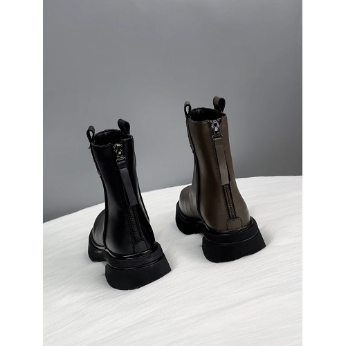 真皮歐洲站厚底馬丁靴女款2026新款春秋季英倫風網紅爆款顯瘦短靴