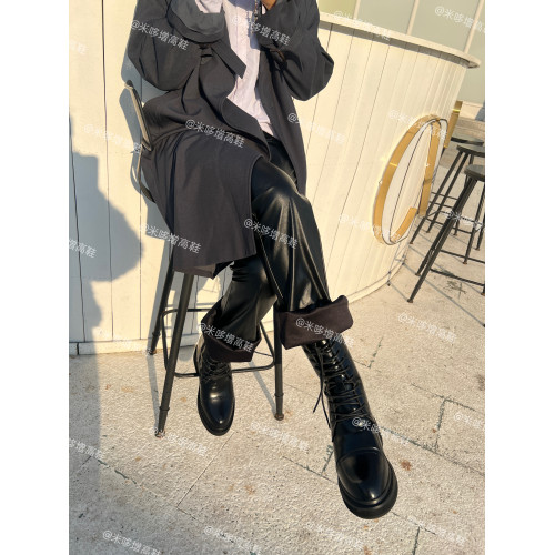 米哆七團尖頭隱形增高商務皮靴新款cos增高鞋漫展用鞋男女增高靴