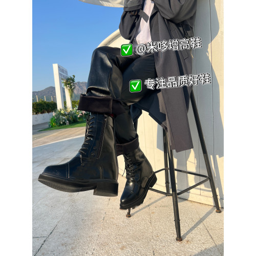 米哆七團尖頭隱形增高商務皮靴新款cos增高鞋漫展用鞋男女增高靴