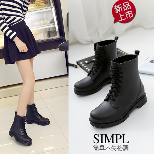 韓國時尚防滑雨鞋女新款短筒夏低幫水鞋女雨靴馬丁膠鞋水靴女成人